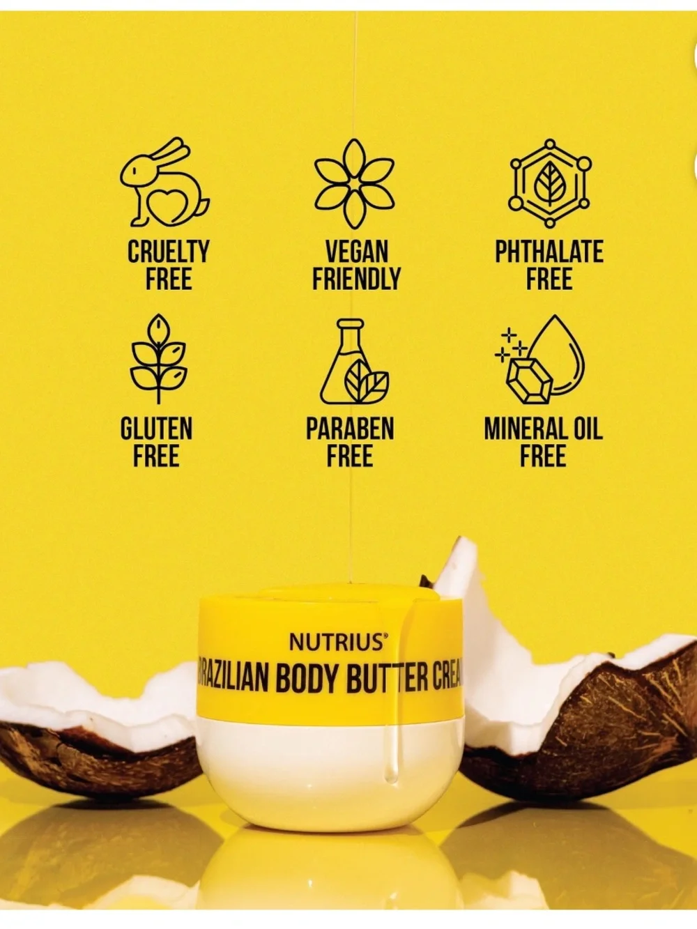 Nutrius Brazilian Body Butter Cream Cocoa Bliss 3 Pack Vegan Free
